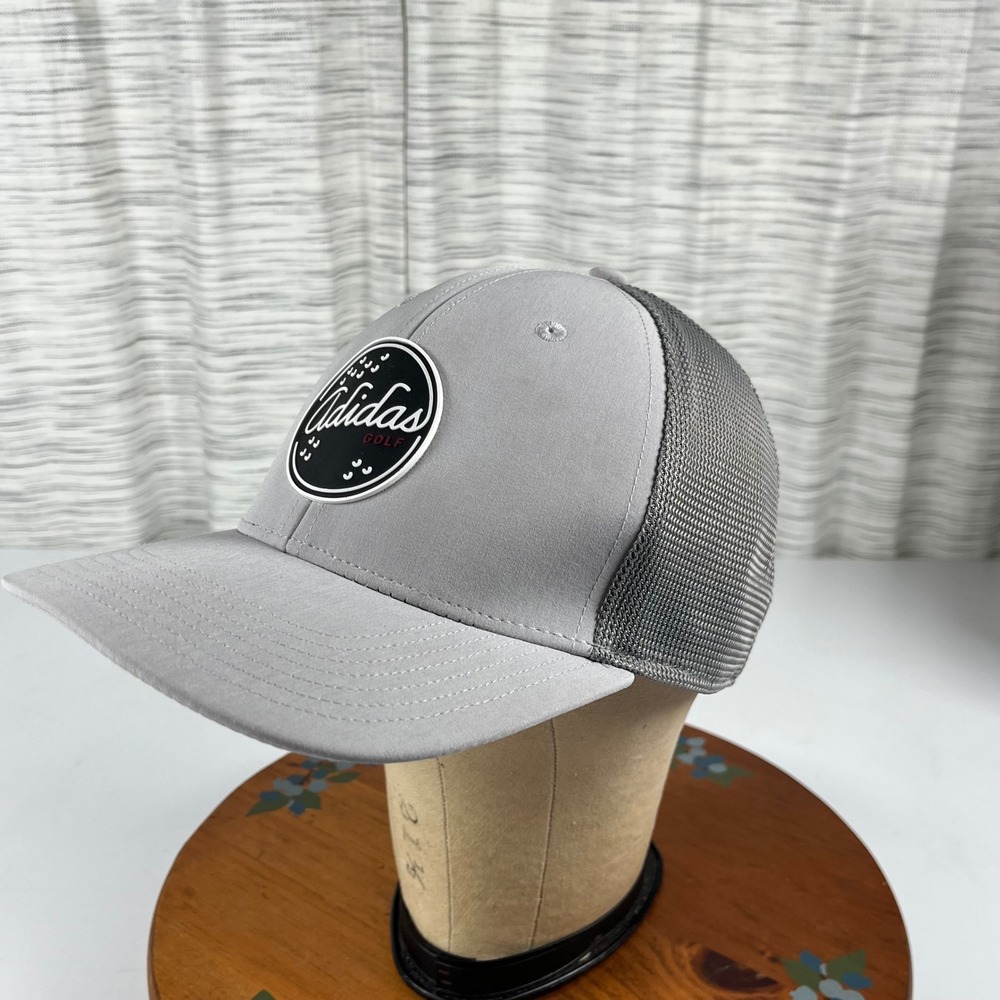 Adidas Golf Gray Mesh Trucker Snapback Hat OSFM Adjustable Cap